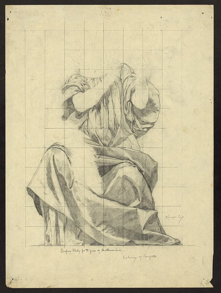 Studio di drappeggio per la figura della matematica Biblioteca del Congresso
